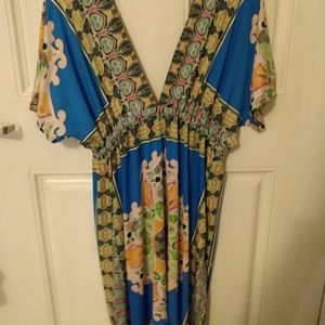 Dress beach style, deep v neck front and back